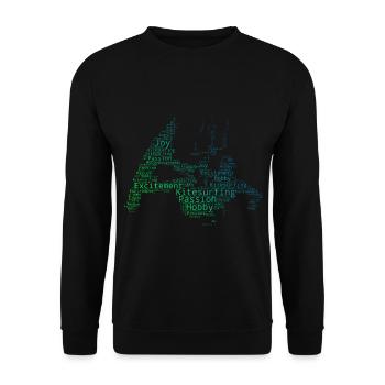 Kitesurfers Hommes Femme Kiting Kitesurf - Sweat-shirt Unisexe - noir - Devant - Alina (178cm) & Michal (187cm)