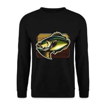 Bass Fish - Unisex Sweatshirt - black - Front - Alina (178cm) & Michal (187cm)