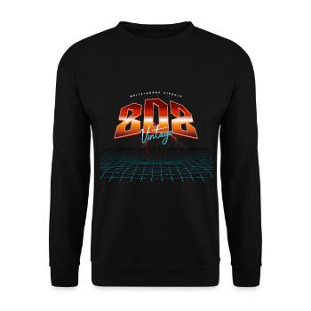808 Synthesizer Analog Drum Machine - Unisex Sweatshirt - black - Front - Alina (178cm) & Michal (187cm)