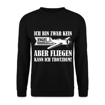 Pilot Flugzeug Geschenk Geburtstag Weihnachten - Unisex Pullover - Schwarz - Vorne - Alina (178cm) & Michal (187cm)