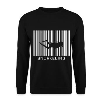 Schnorcheln Hobby mit Barcode - Unisex Pullover - Schwarz - Vorne - Alina (178cm) & Michal (187cm)