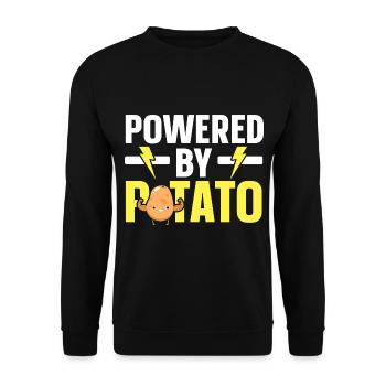 Powered by Potato Lovers Spud Life Vegan Po - Unisex Sweatshirt - black - Front - Alina (178cm) & Michal (187cm)
