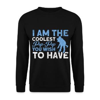 Pop-Pop Grandpa Grandfather Grandfather - Unisex Sweatshirt - black - Front - Alina (178cm) & Michal (187cm)