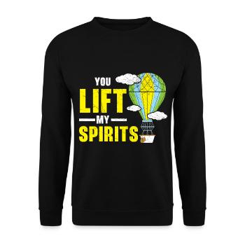 You Lift My Spirits Hot Air Balloon Ride - Unisex Sweatshirt - black - Front - Alina (178cm) & Michal (187cm)
