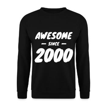 2000 Geburtsjahr Awesome Since 2000 Geschenkidee - Unisex Pullover - Schwarz - Vorne - Alina (178cm) & Michal (187cm)