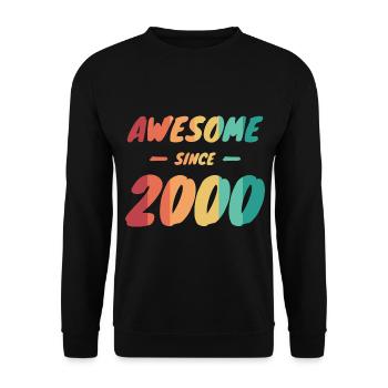 Awesome Since 2000 Geschenkidee Vintage - Unisex Pullover - Schwarz - Vorne - Alina (178cm) & Michal (187cm)