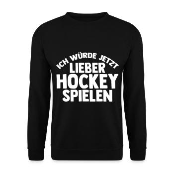 Eishockey Hockeyspieler Hockey - Unisex Pullover - Schwarz - Vorne - Alina (178cm) & Michal (187cm)