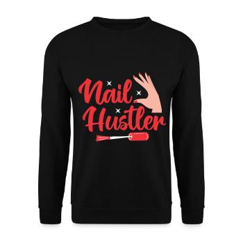 Nagellack Nageldesign Manicure Nagelstudio Nails - Unisex Pullover - Schwarz - Vorne - Alina (178cm) & Michal (187cm)