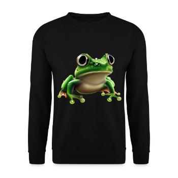 Rain Frog Water Drop Frog - Unisex Sweatshirt - black - Front - Alina (178cm) & Michal (187cm)