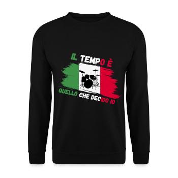 Il Tempo Quello Che Decido Io Strumento Musicale - Unisex Pullover - Schwarz - Vorne - Alina (178cm) & Michal (187cm)