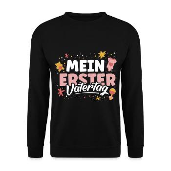 Mein erster Vatertag - Unisex Pullover - Schwarz - Vorne - Alina (178cm) & Michal (187cm)
