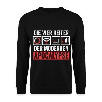 Die vier Reiter der modernen Apocalypse - Unisex Pullover - Schwarz - Vorne - Alina (178cm) & Michal (187cm)