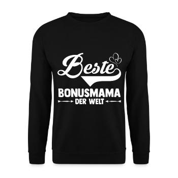 Stiefmutter Stiefmama Bonusmama - Unisex Pullover - Schwarz - Vorne - Alina (178cm) & Michal (187cm)