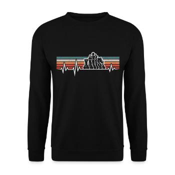 CHESS HEARTBEAT ECG CHESS PIECES CHESS PLAYER - Unisex Sweatshirt - black - Front - Alina (178cm) & Michal (187cm)