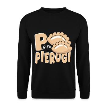 P is for Pierogi - Unisex Sweatshirt - black - Front - Alina (178cm) & Michal (187cm)