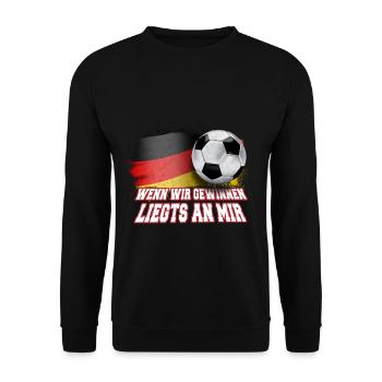 If We Win, It's Me – Soccer Shirt - Unisex Sweatshirt - black - Front - Alina (178cm) & Michal (187cm)