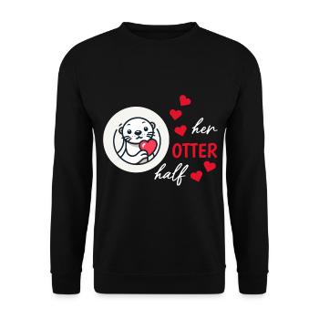 Otter half liebe geschenk - Unisex Pullover - Schwarz - Vorne - Alina (178cm) & Michal (187cm)