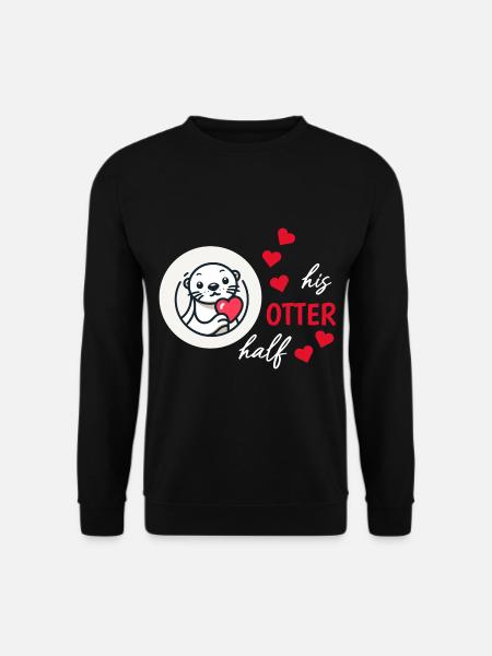 Otter Half Love Gift - Unisex Sweatshirt - black
