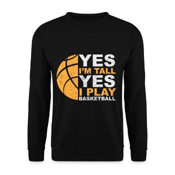 Basketballer Basketballerin Basketball Geschenk - Unisex Pullover - Schwarz - Vorne - Alina (178cm) & Michal (187cm)