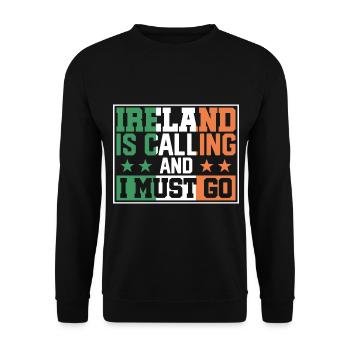 Irish St. Patrick's Day Ireland Gift - Unisex Sweatshirt - black - Front - Alina (178cm) & Michal (187cm)