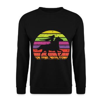 Unicorn Superheldin - Unisex Pullover - Schwarz - Vorne - Alina (178cm) & Michal (187cm)