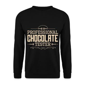 Chocolat Chocolat Chocolat Barre de chocolat Cuisson - Sweat-shirt Unisexe - noir - Devant - Alina (178cm) & Michal (187cm)