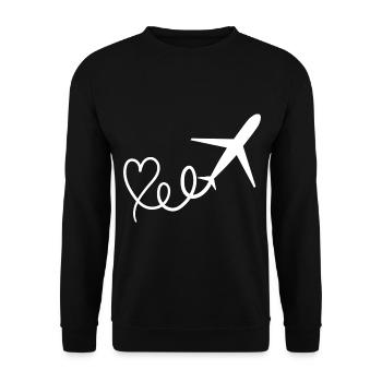 avion - Sweat-shirt Unisexe - noir - Devant - Alina (178cm) & Michal (187cm)