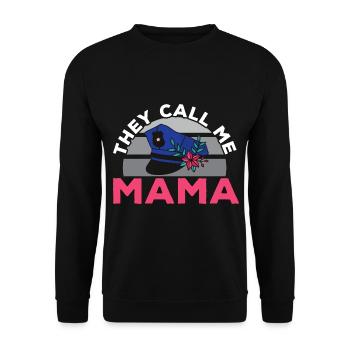 They call me Mom Police Officer Law Enforcement - Unisex Sweatshirt - black - Front - Alina (178cm) & Michal (187cm)