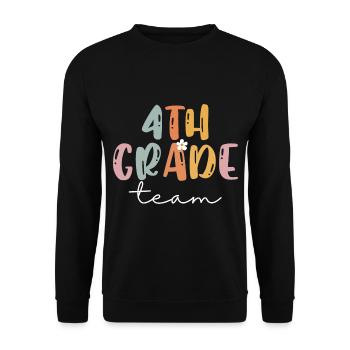 Team 4th Grade Squad Elementary School - Unisex Sweatshirt - black - Front - Alina (178cm) & Michal (187cm)