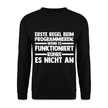 Programmieren Entwickler Coder Programmierer - Unisex Pullover - Schwarz - Vorne - Alina (178cm) & Michal (187cm)