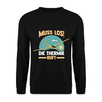 Segelflieger Fliegen Segelfliegen - Unisex Pullover - Schwarz - Vorne - Alina (178cm) & Michal (187cm)