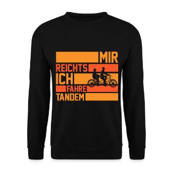 Fahrrad Radfahrer Tandem - Unisex Pullover - Schwarz - Vorne - Alina (178cm) & Michal (187cm)