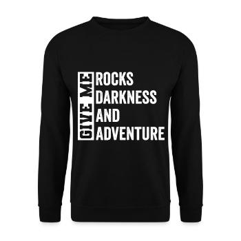 Caving Give Me Rock Cave Exploration - Unisex Sweatshirt - black - Front - Alina (178cm) & Michal (187cm)