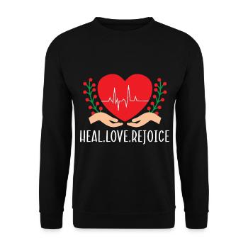 Guérir l’amour Réjouissez-vous Soins infirmiers Malades médicaux - Sweat-shirt Unisexe - noir - Devant - Alina (178cm) & Michal (187cm)