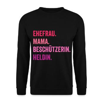 Ehefrau Mutter Mama - Unisex Pullover - Schwarz - Vorne - Alina (178cm) & Michal (187cm)