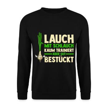 Bodybuilding Sport Fitness Lauch - Unisex Pullover - Schwarz - Vorne - Alina (178cm) & Michal (187cm)
