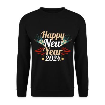 Happy New Year New Year's Eve 2024 - Unisex Sweatshirt - black - Front - Alina (178cm) & Michal (187cm)