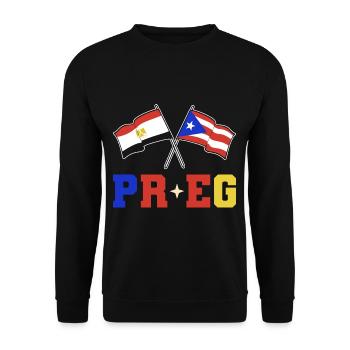 Puerto Rico und Ägypten - Unisex Pullover - Schwarz - Vorne - Alina (178cm) & Michal (187cm)