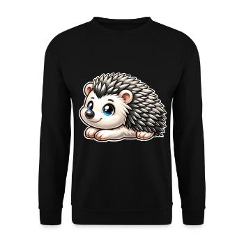 Hedgehog - Unisex Sweatshirt - black - Front - Alina (178cm) & Michal (187cm)