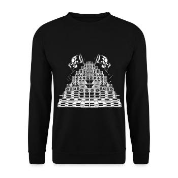 Piraten-Soundsystem - Unisex Pullover - Schwarz - Vorne - Alina (178cm) & Michal (187cm)