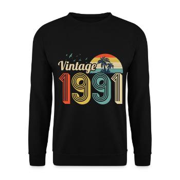 30e anniversaire hommes 2021 Né En 1991 - Sweat-shirt Unisexe - noir - Devant - Alina (178cm) & Michal (187cm)