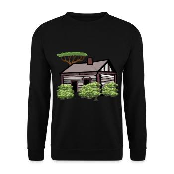 Jardin Nature Maison de Loisirs Cabane Amoureux de la nature - Sweat-shirt Unisexe - noir - Devant - Alina (178cm) & Michal (187cm)