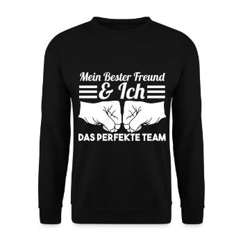 Bester Freund - Unisex Pullover - Schwarz - Vorne - Alina (178cm) & Michal (187cm)