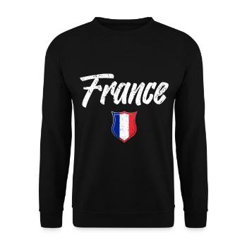 FRANKREICH - Unisex Pullover - Schwarz - Vorne - Alina (178cm) & Michal (187cm)
