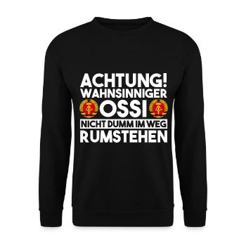 Ostdeutschland Ossi Deutschland DDR - Unisex Pullover - Schwarz - Vorne - Alina (178cm) & Michal (187cm)
