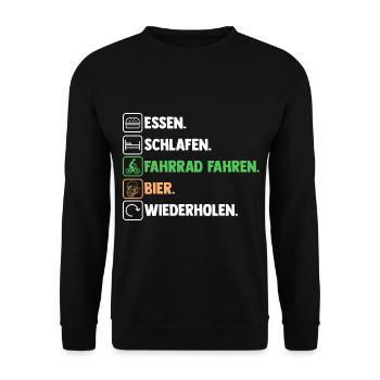 Bier Fahrradfahrer Rad Fahrrad - Unisex Pullover - Schwarz - Vorne - Alina (178cm) & Michal (187cm)