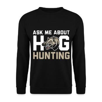 Posez-moi des questions sur la chasse au cochon Boar Hunter - Sweat-shirt Unisexe - noir - Devant - Alina (178cm) & Michal (187cm)