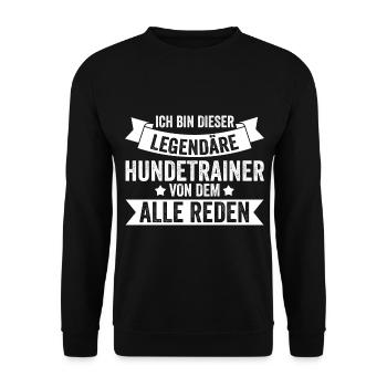 Hundetraining Hund Hundeschule Hundetrainer - Unisex Pullover - Schwarz - Vorne - Alina (178cm) & Michal (187cm)