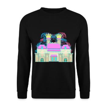 Castle Castle Crown Fortress Knight King - Unisex Sweatshirt - black - Front - Alina (178cm) & Michal (187cm)