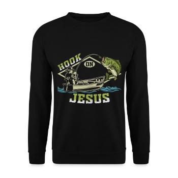 Crochet sur Jésus - Sweat-shirt Unisexe - noir - Devant - Alina (178cm) & Michal (187cm)
